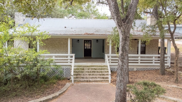 view of front of property with a porch