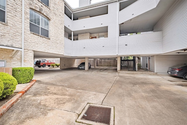 exterior space featuring a carport