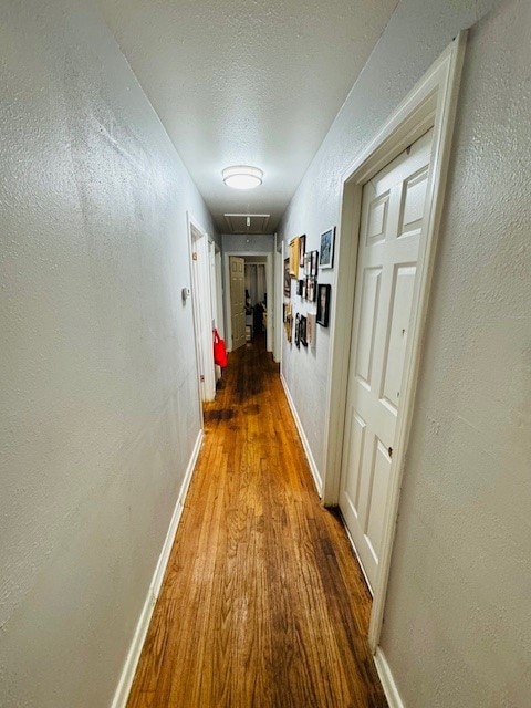 hallway featuring wood-type flooring