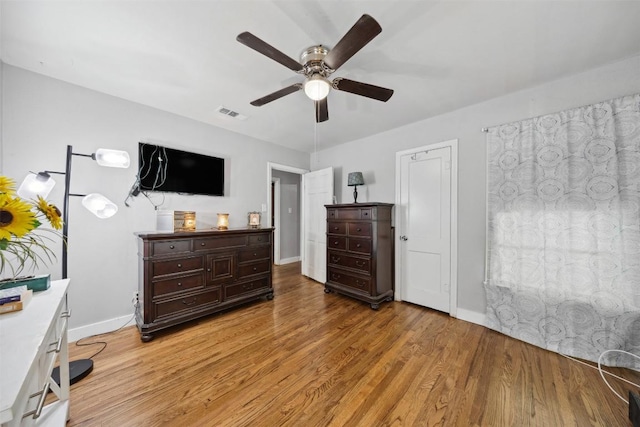 1514 S 13th St, Temple, TX 76504 - bedroom with light wood-type flooring and ceiling fan