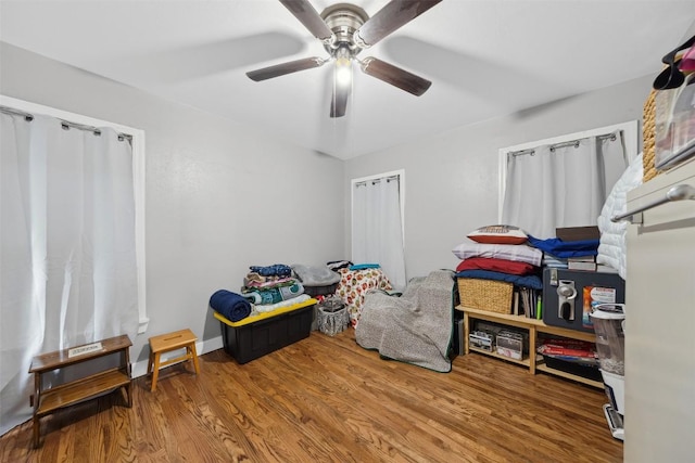 1514 S 13th St, Temple, TX 76504 - bedroom featuring wood finished floors and ceiling fan