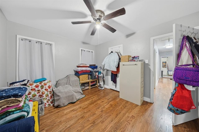 1514 S 13th St, Temple, TX 76504 - bedroom with attic access, wood finished floors, and ceiling fan