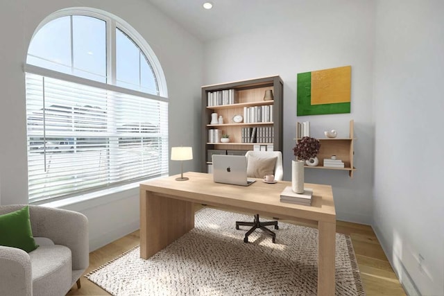office featuring light wood-style floors