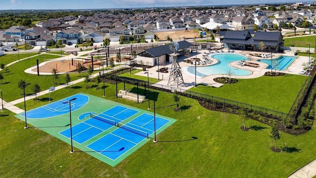 160 Lavender Ln, Elgin, TX 78621 - aerial perspective of suburban area featuring a pool