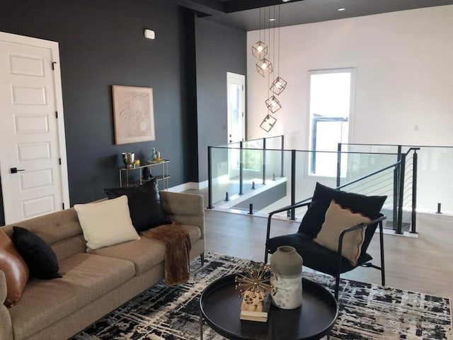 living room featuring hardwood / wood-style floors