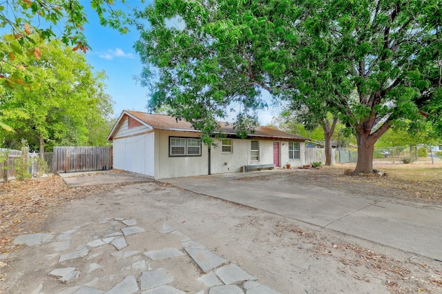 view of single story home