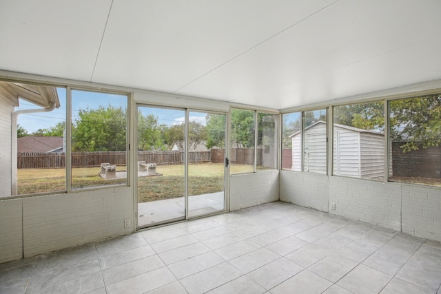 view of unfurnished sunroom