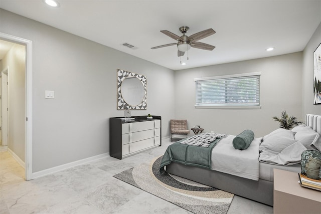 bedroom with ceiling fan