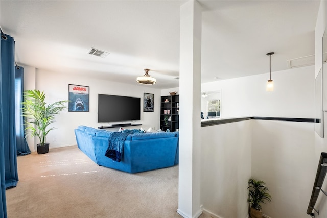 living room with carpet floors