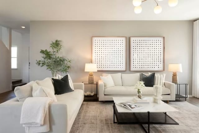 living room featuring hardwood / wood-style flooring