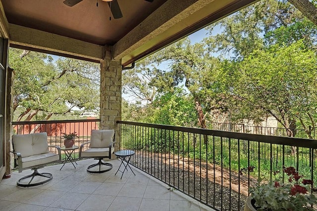 7800 SW Pkwy Unit 510, Austin, TX 78735 - balcony featuring a ceiling fan