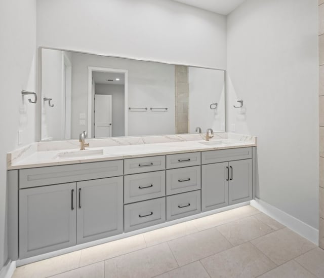 bathroom featuring vanity and tile patterned floors