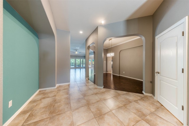 hallway featuring light hardwood / wood-style flooring