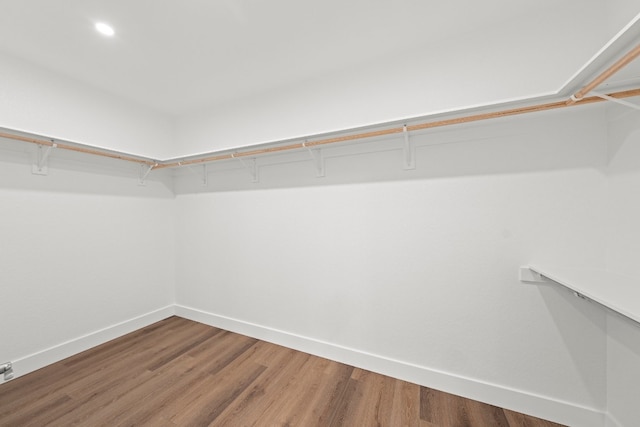 spacious closet featuring hardwood / wood-style floors