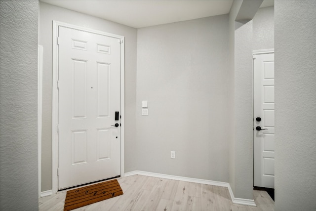 entrance foyer with light hardwood / wood-style flooring