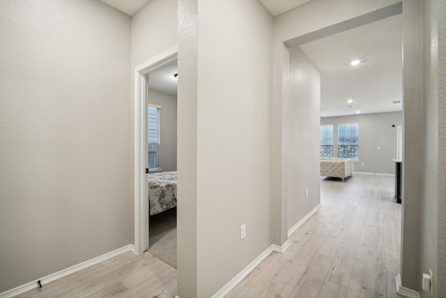 hall featuring light hardwood / wood-style floors