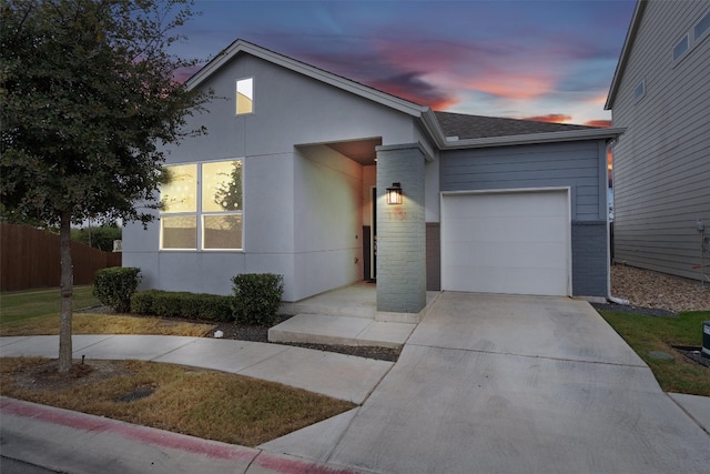 view of front facade with a garage