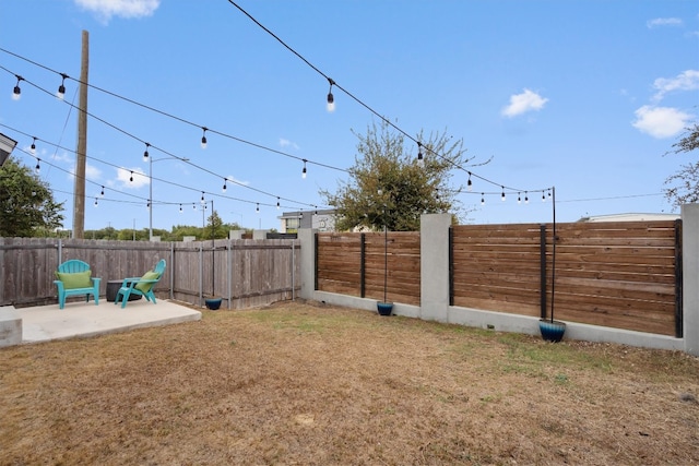 view of yard featuring a patio