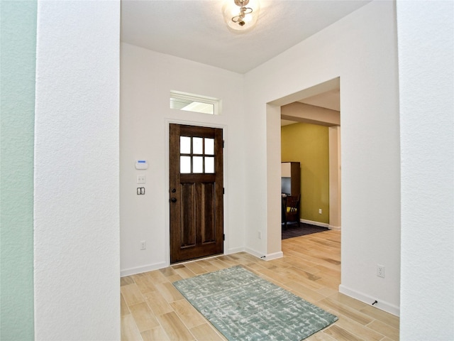 foyer entrance featuring light hardwood / wood-style floors