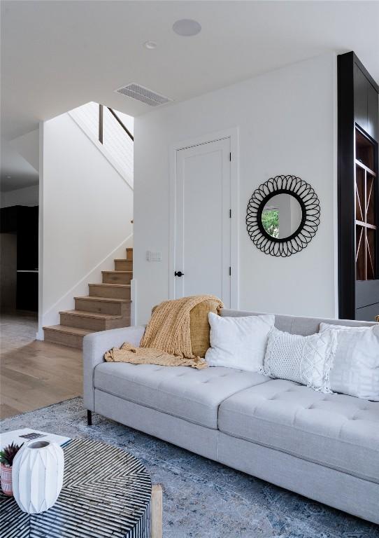 living room featuring hardwood / wood-style flooring