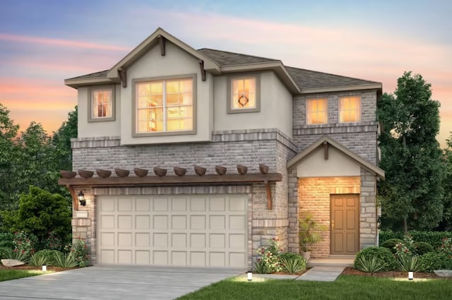 view of front facade featuring a garage