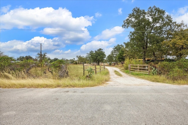 view of road featuring a rural view