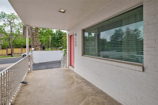 view of patio with a porch