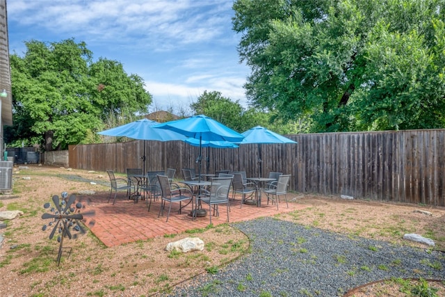 view of yard with a patio and cooling unit