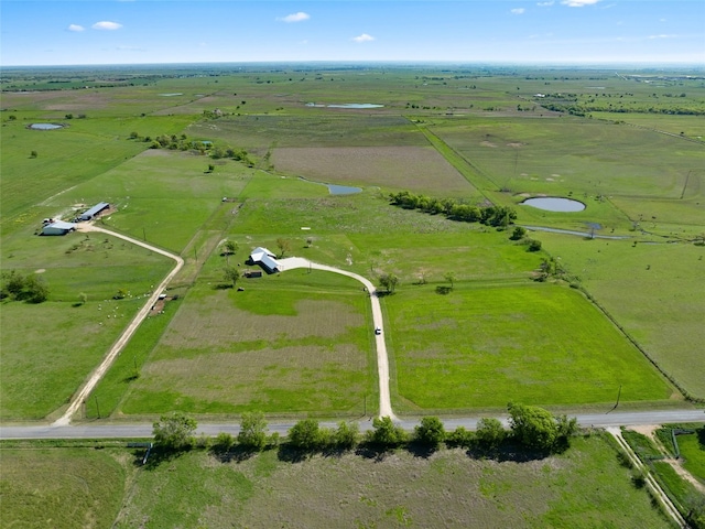 drone / aerial view with a rural view