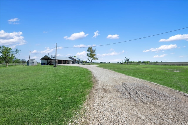 view of street featuring a rural view