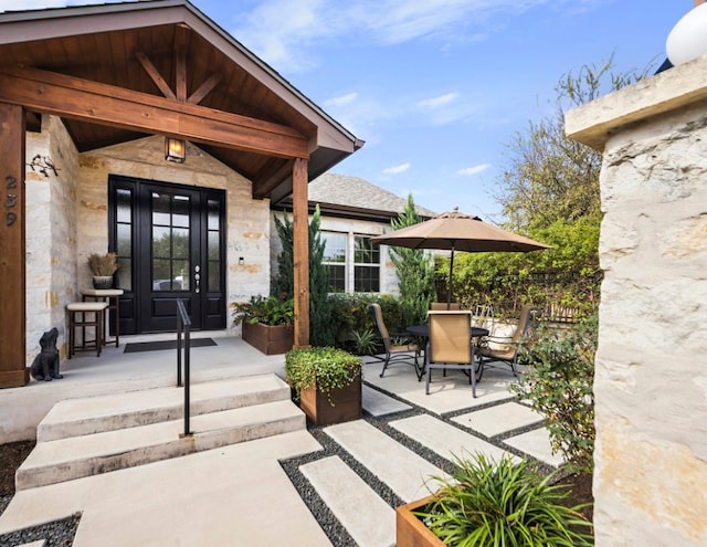 property entrance with a porch