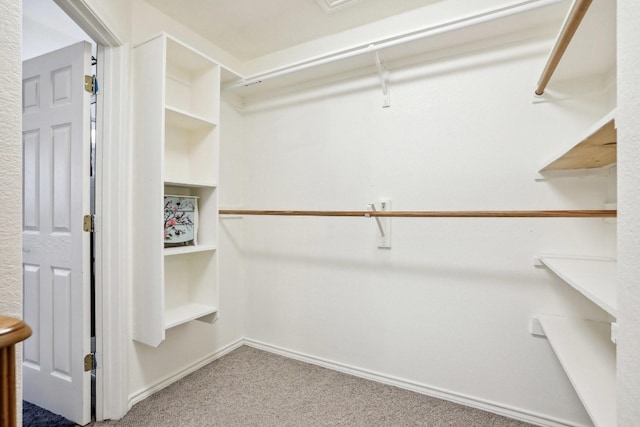 spacious closet with carpet flooring