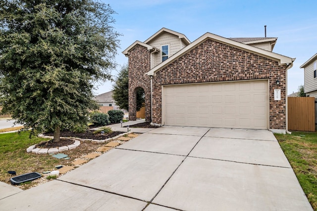 view of front of house with a garage