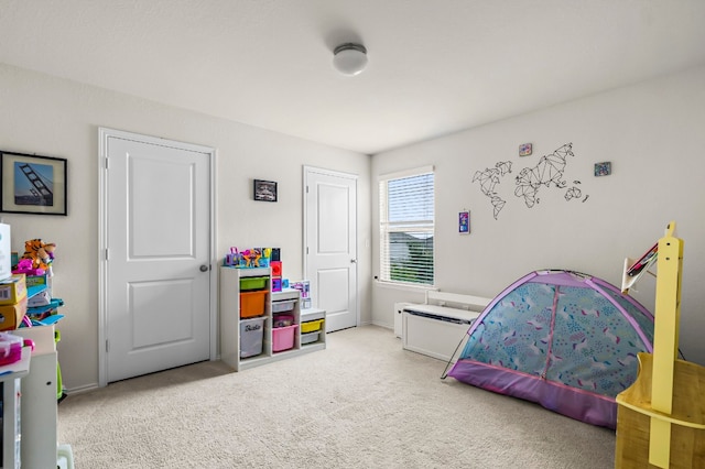 bedroom featuring carpet