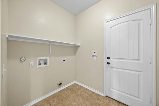 clothes washing area with electric dryer hookup, hookup for a gas dryer, and hookup for a washing machine