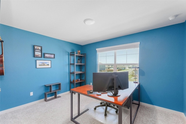 view of carpeted office space