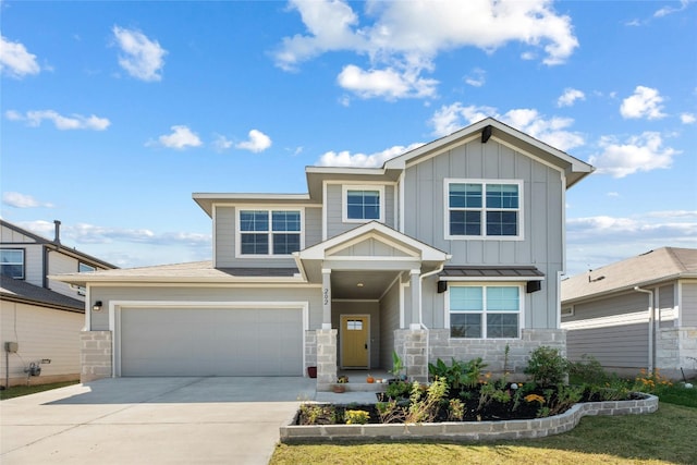 view of front of property featuring a garage