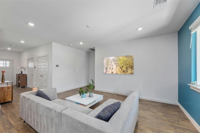 living room featuring hardwood / wood-style floors