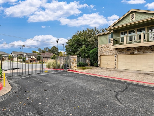 exterior space featuring a garage