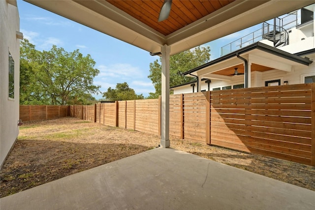 view of patio / terrace with ceiling fan