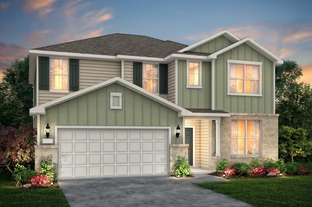 craftsman-style home featuring a garage