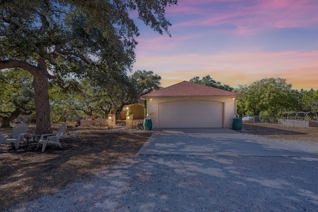 view of front of home featuring a garage