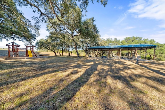 view of yard featuring a playground