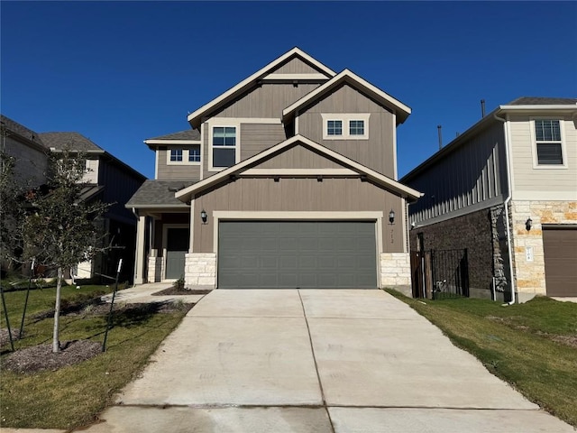 craftsman-style home featuring a garage