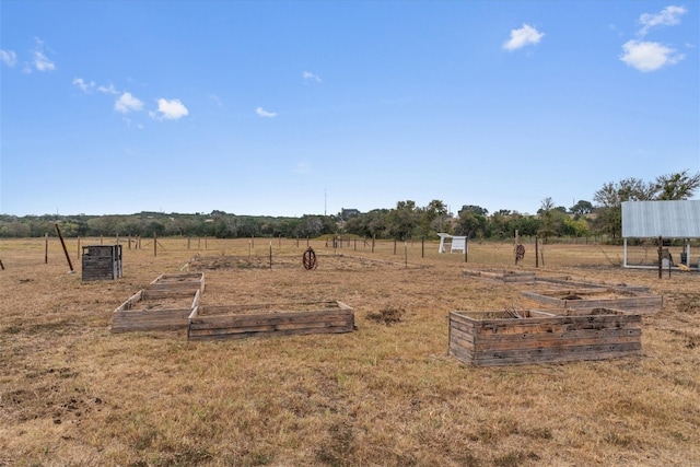 view of yard with a rural view