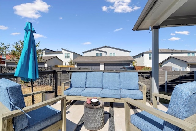 8712 Mina Dr, Austin, TX 78747 - view of patio with outdoor lounge area and a residential view