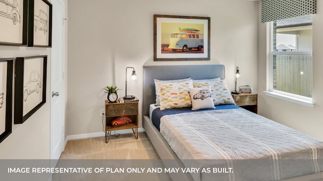 view of carpeted bedroom