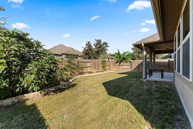 view of yard with a patio area