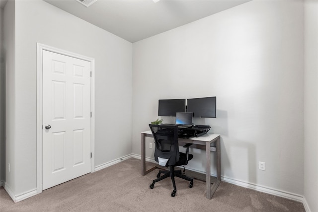 view of carpeted office