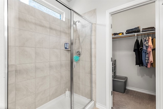 bathroom featuring walk in shower